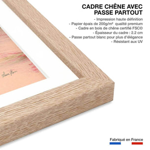Affiche Texture brossée Affiche + cadre en bois - Chêne
