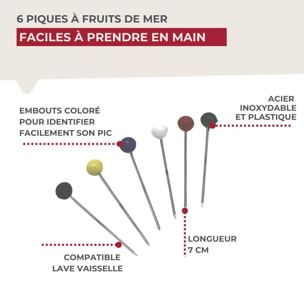 Lot de 6 pics à bigorneaux Fackelmann