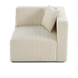 Nova - module d'assise droit - en velours - Beige