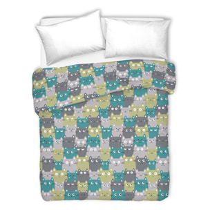 Copriletto di cotone happycat verde 100% cotone