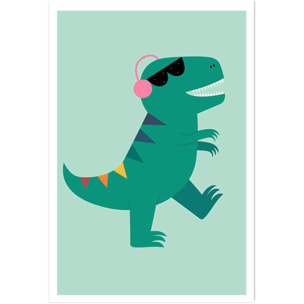 Affiche enfant dino music  Affiche seule