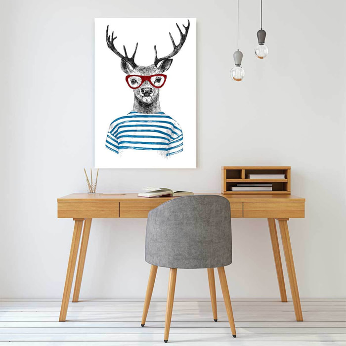 Tableau chambre enfant cerf à lunette  Toile imprimée