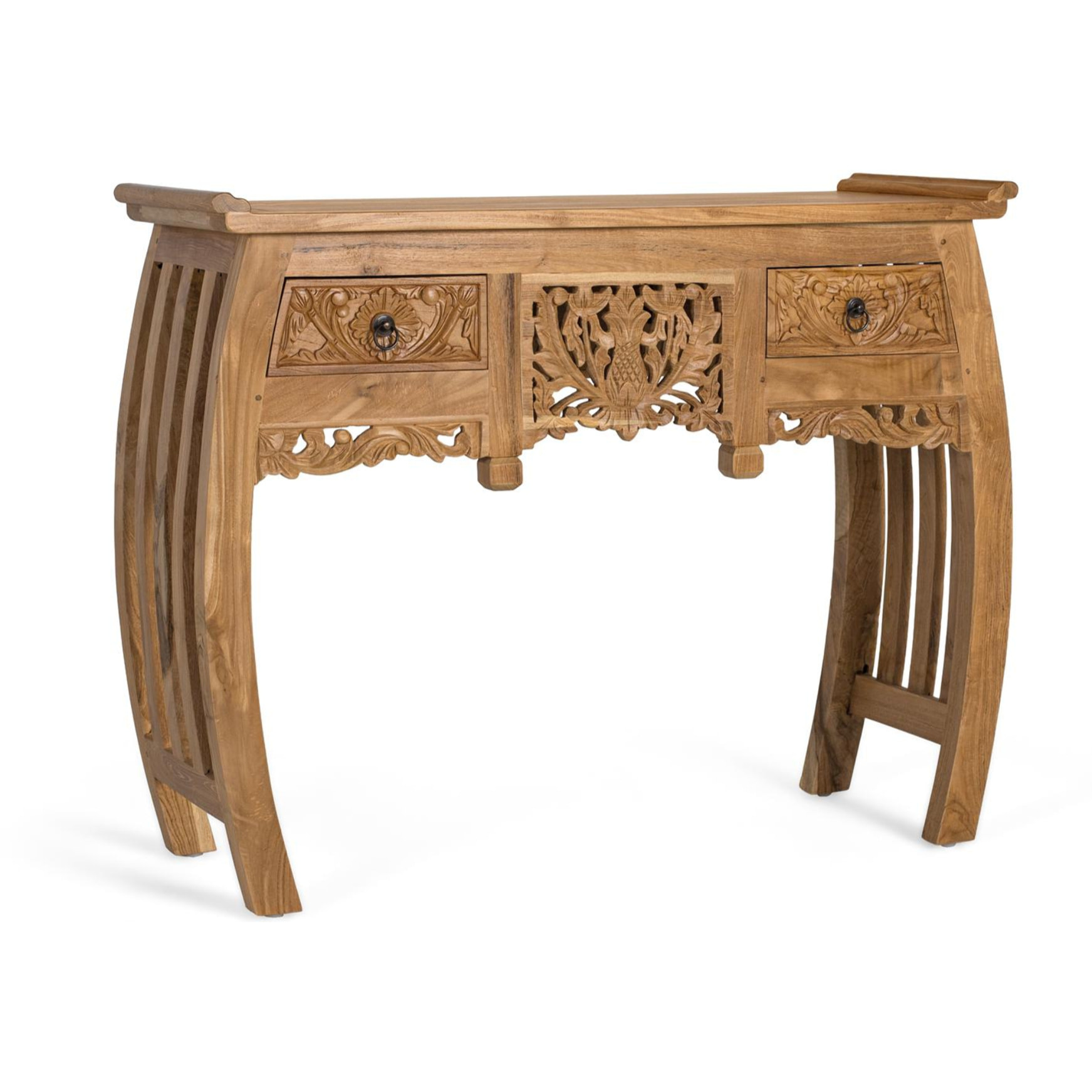 Console en bois de teck 100 cm style ethnique oriental