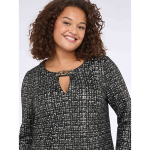 Fiorella Rubino - Vestido corto línea A - Negro