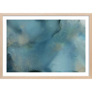 Poster rivière dorée Affiche + cadre en bois - Chêne