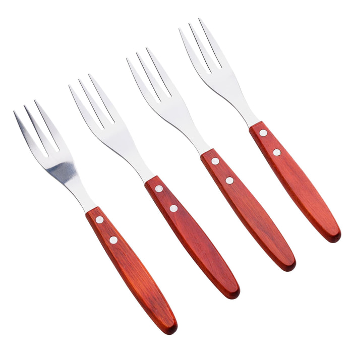 Juego de 4 tenedores bbq para carne en acero inoxidable bergner