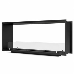Venere 120 - Camino a Bioetanolo da Incasso Bifacciale 120x50x30 cm con Bruciatore 3lt in Acciaio