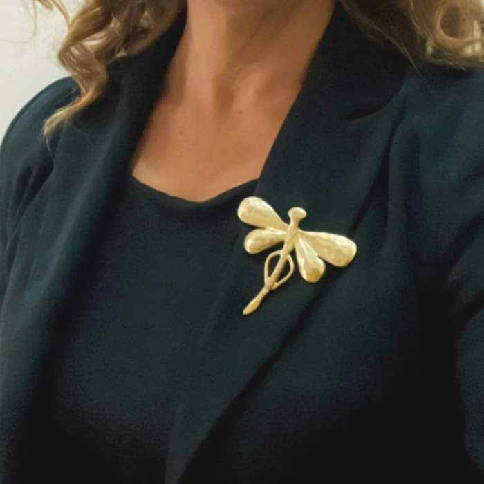 Broche libelula dorado 65x8cm