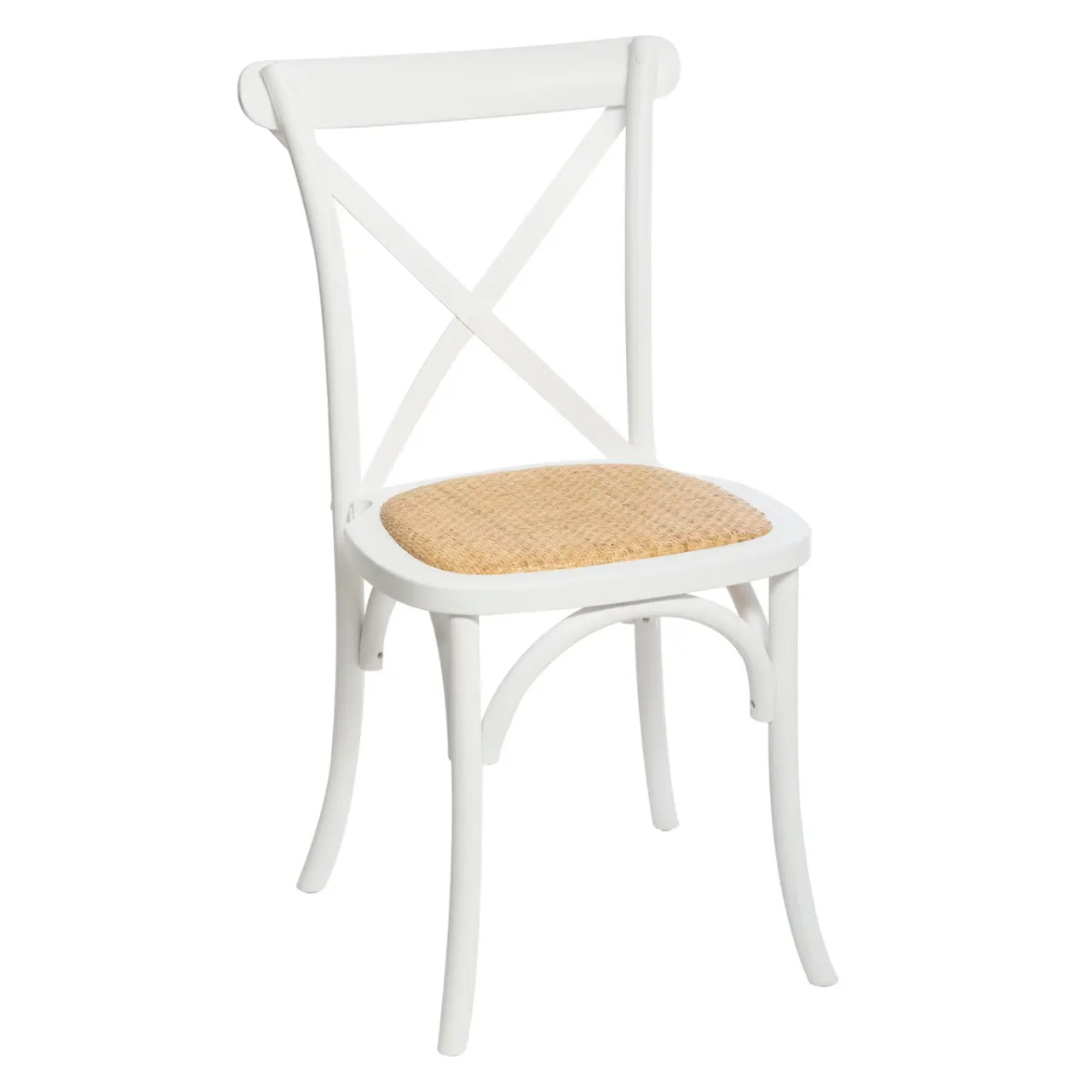 Chaise "Isak" hêtre et cannage blanc