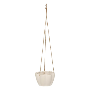 Cache-pot suspendu "Wild" céramique blanc D17xH10,5cm