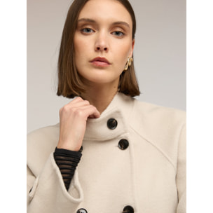 Motivi - Abrigo caban en doble mezcla de lana - Blanco