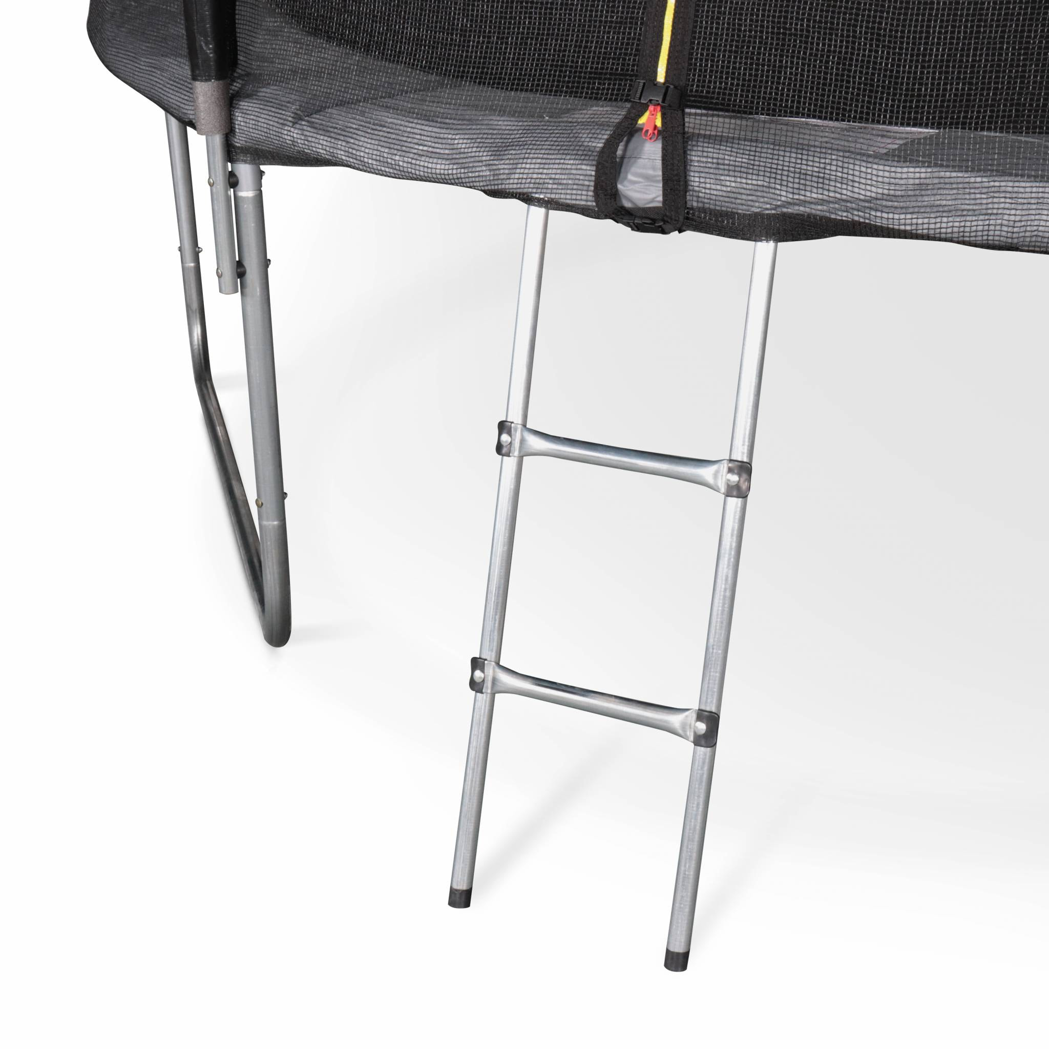 Trampoline 400cm gris avec filet de protection.  échelle. bâche. filet pour chaussures. kit d'ancrage  - Mercure XXL- Trampoline de jardin 400 cm 4m| Qualité PRO.|Normes EU.