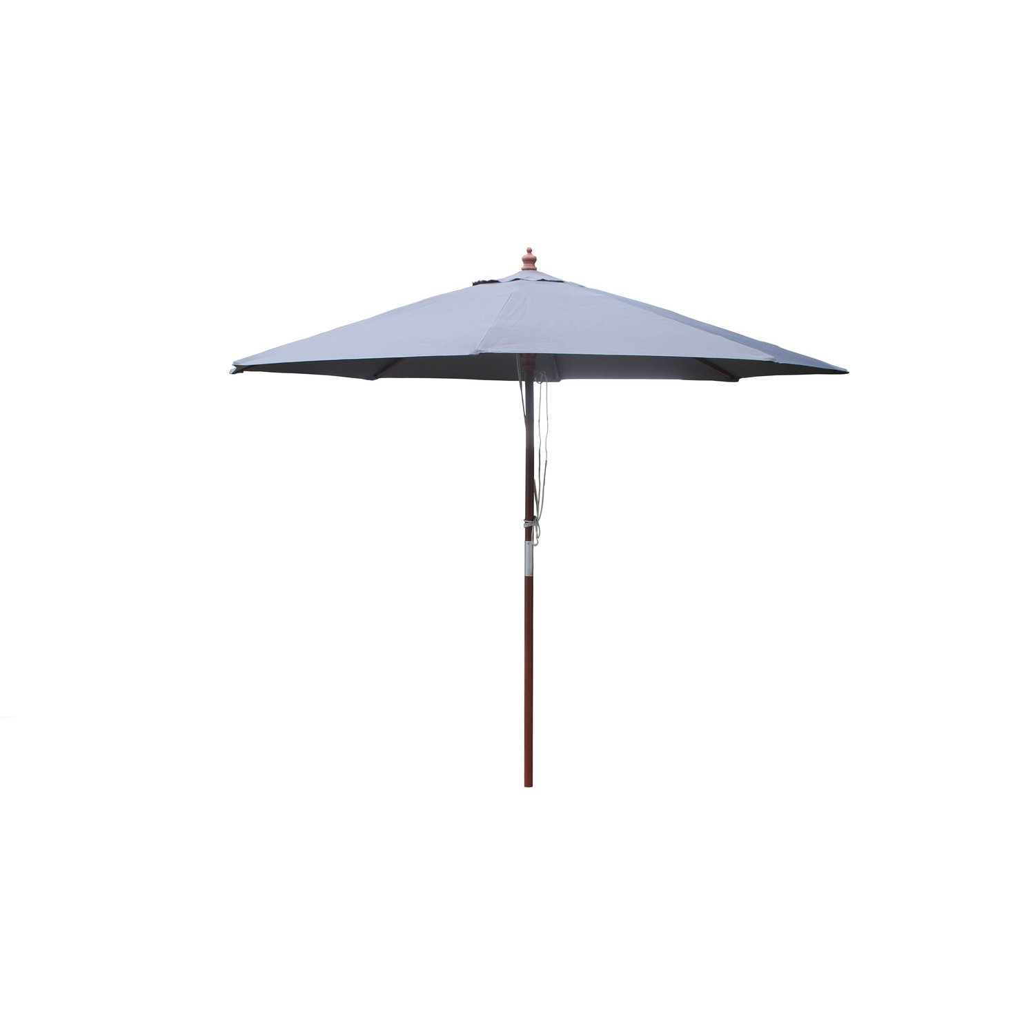 Parasol en bois rond Ø 2,7 m toile grise CASERTE