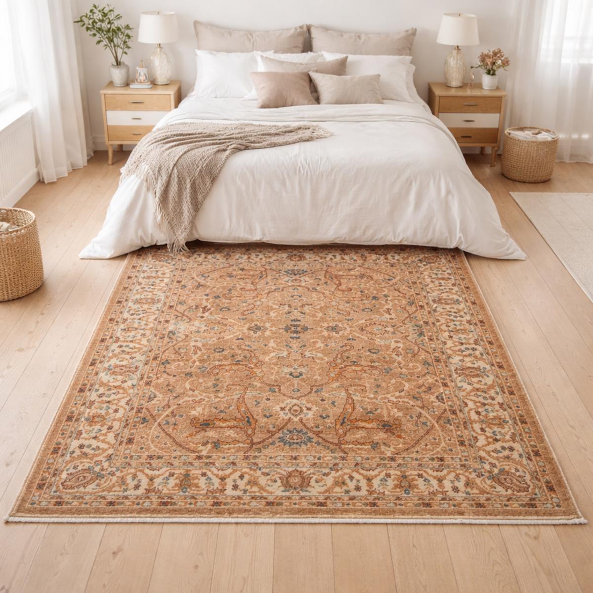 Tapis épais de 120x180 aux motif floraux traditionnels orientaux