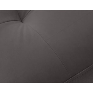 Isaure - pouf en velours - Gris foncé