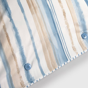 Funda de almohada algodón percal rayas Medarena color azul 100% Algodón percal
