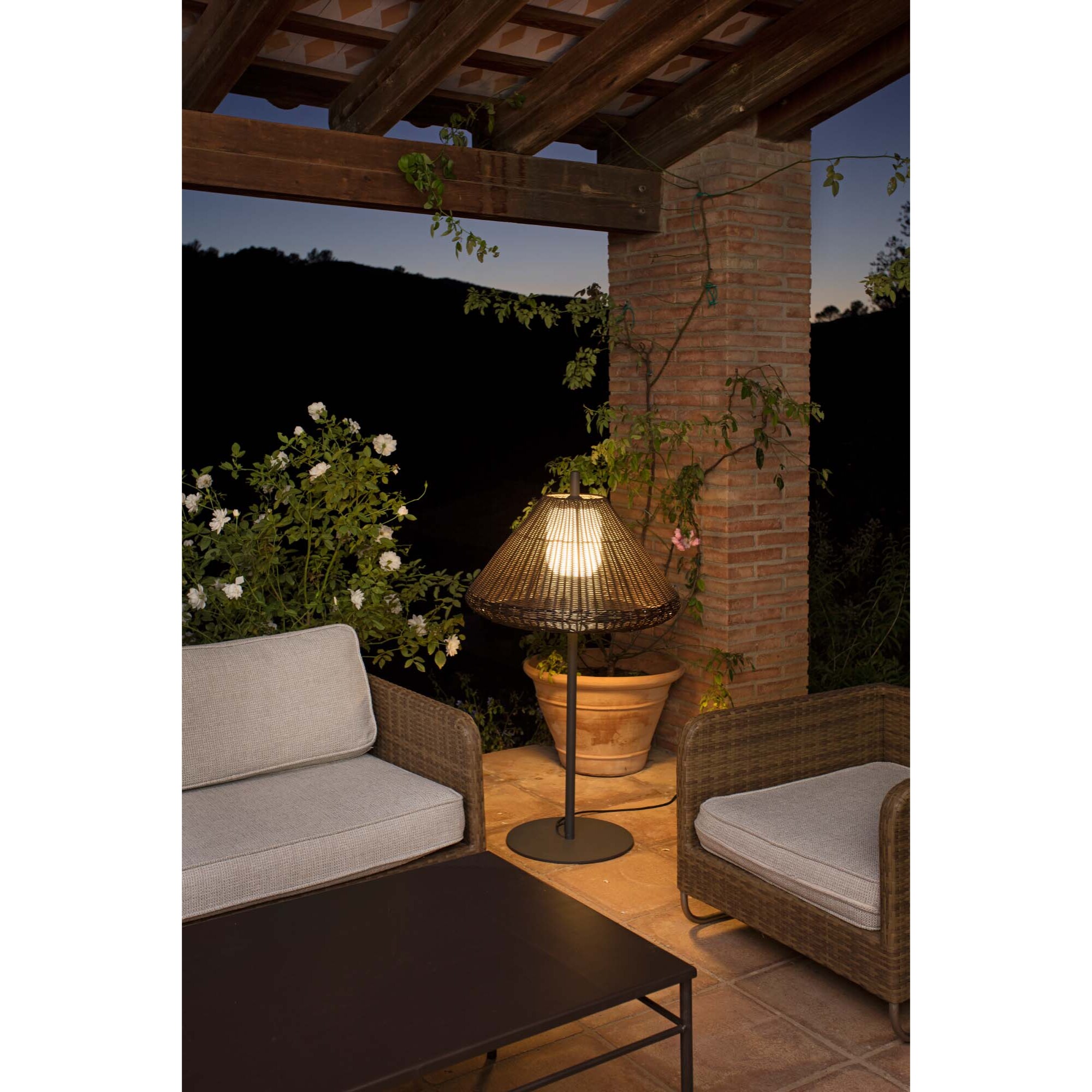 SAIGON OUT 1200 W70 Lámpara de pie gris/marrón