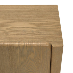 ELLA - Buffet L213 couleur naturelle 4 portes design arrondi