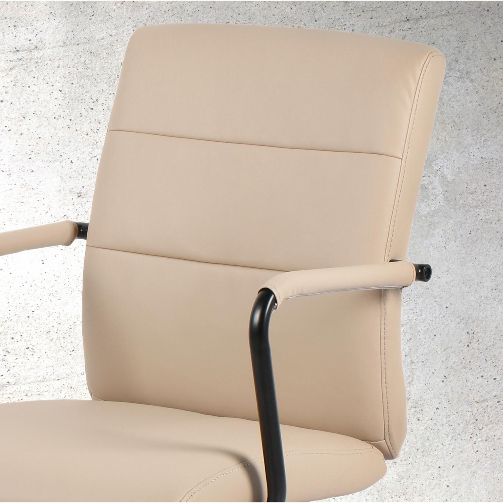Silla de estudio Oli polipiel beige 99x64x70 cm