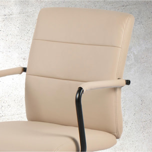 Silla de estudio Oli polipiel beige 99x64x70 cm