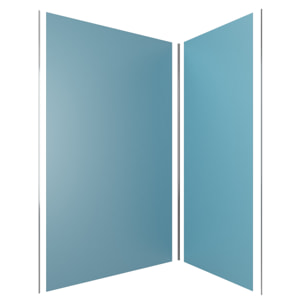 Pack de 2 Panneaux Muraux Aluminium BLEU 90+120x210 cm avec Profilés ANODISE BRILLANT - WALL'IT