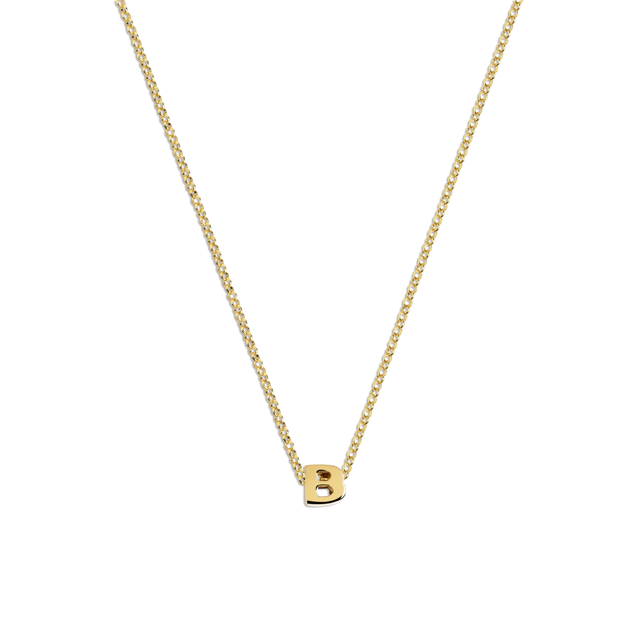 Collar Personalizado Single Letter Plata Baño Oro