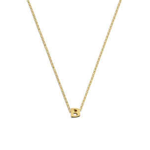 Collar Personalizado Single Letter Plata Baño Oro