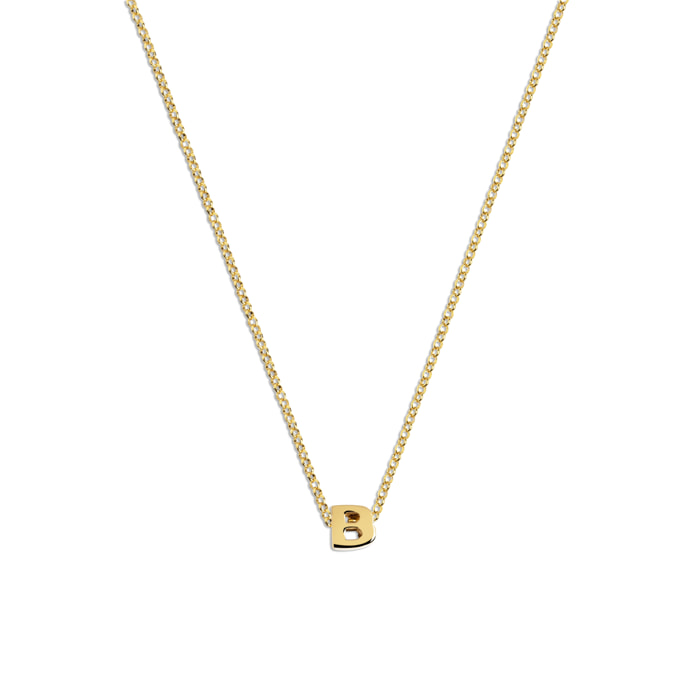 Collar Personalizado Single Letter Plata Baño Oro