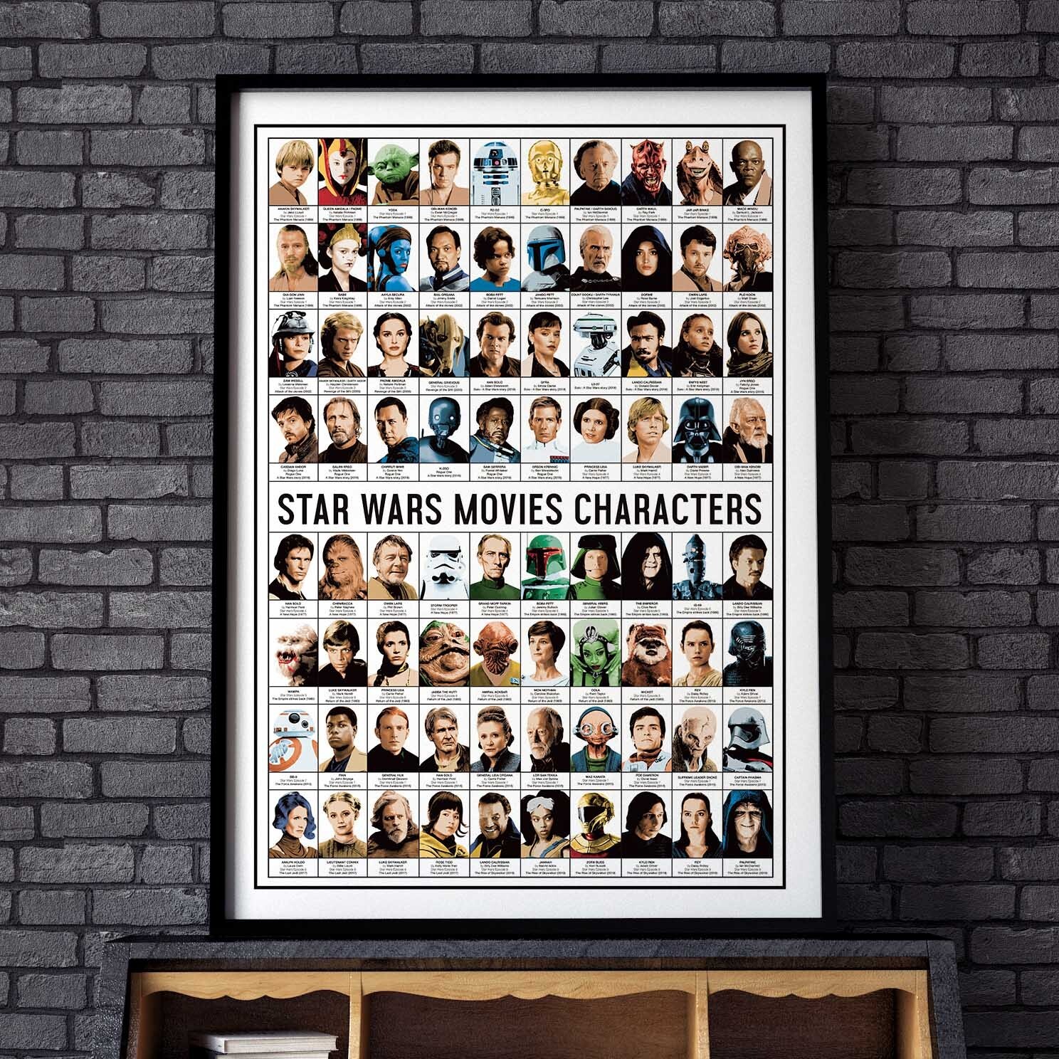 Affiche - Star Wars Movies Characters - Olivier Bourdereau