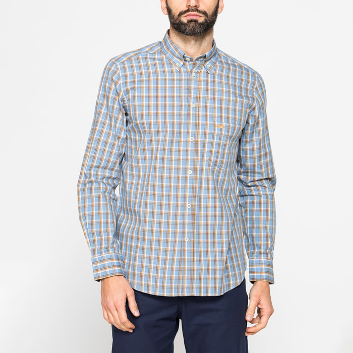 CAMICIA BUTTON-DOWN CON MANICA LUNGA E TASCHINO