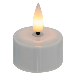 Lot de 4 bougies chauffe-plats LED rechargeables Aitor blanc