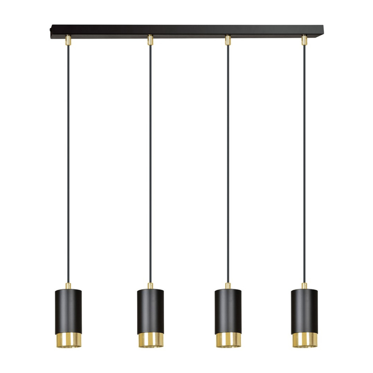Lampada a sospensione Fumiko in acciaio nero e oro