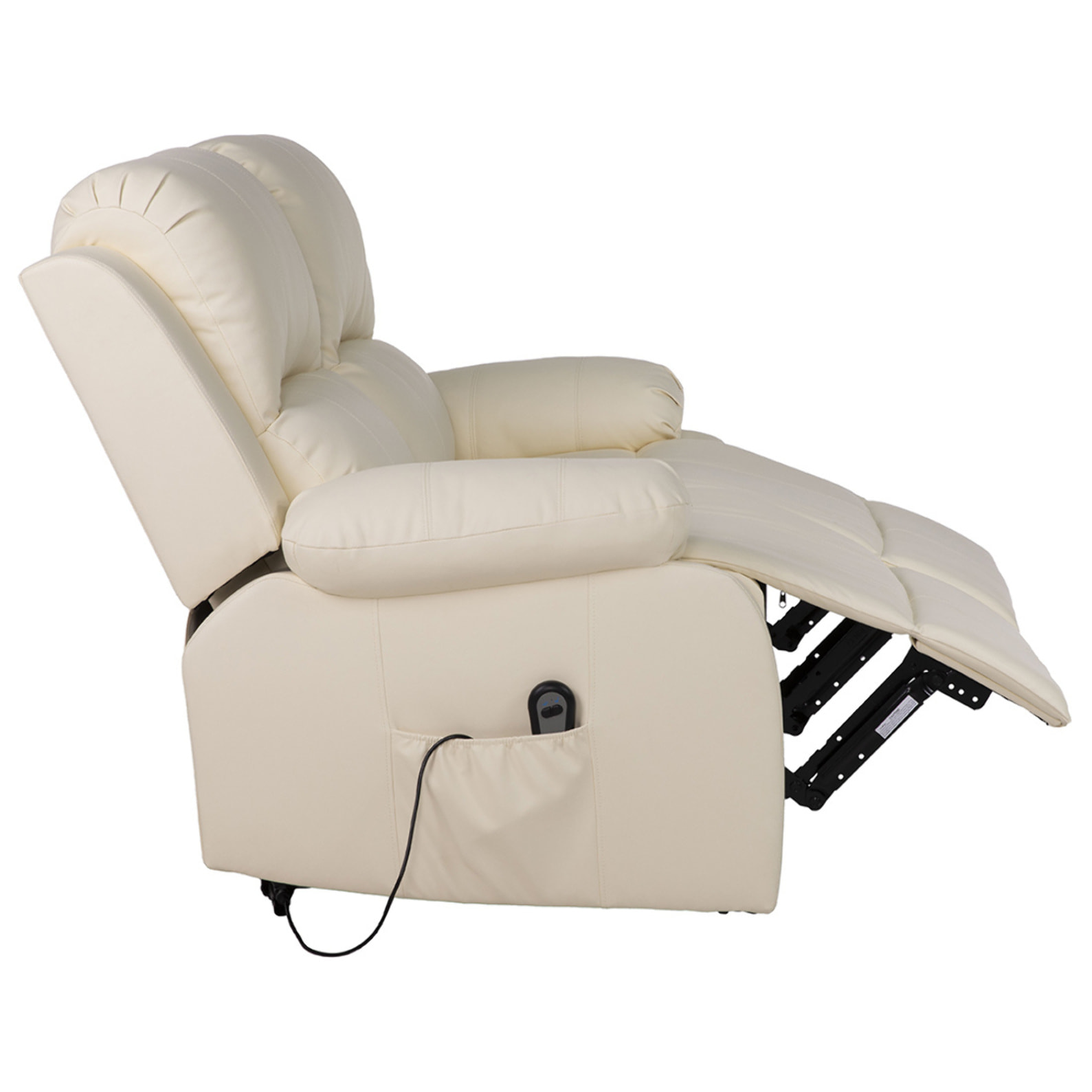 Armand - Canapé 2 places relax électrique en simili - Beige