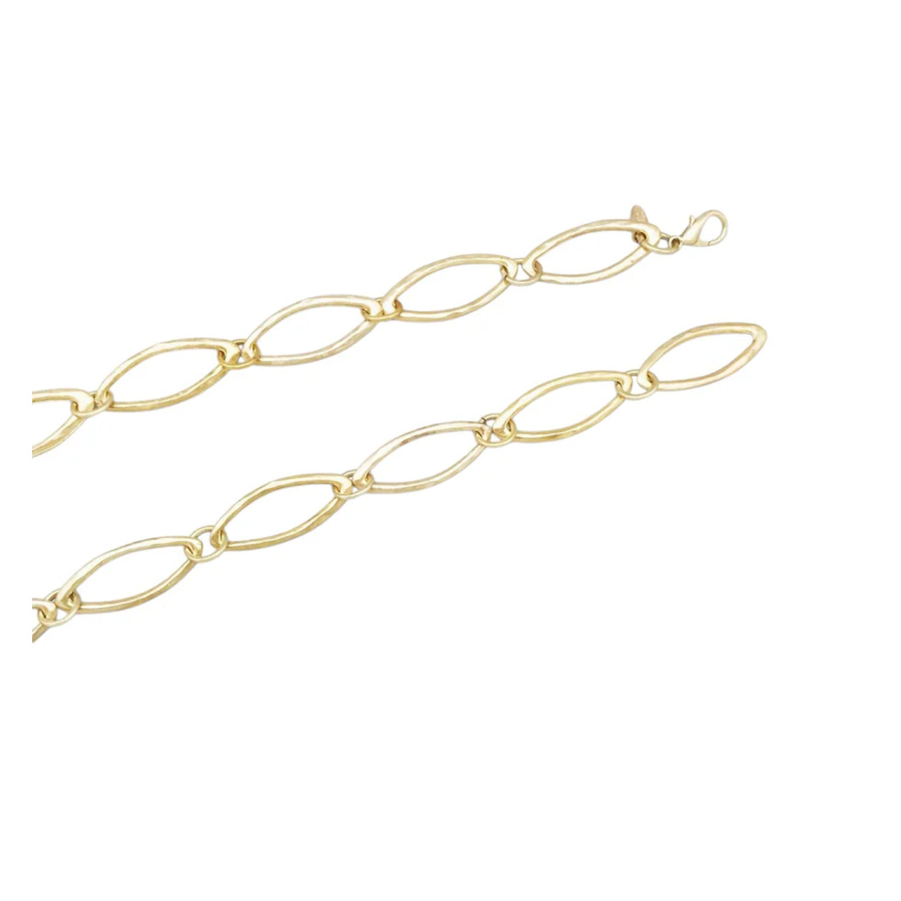 Cinturón Triple Hoja forma flor en cadena dorado y metal