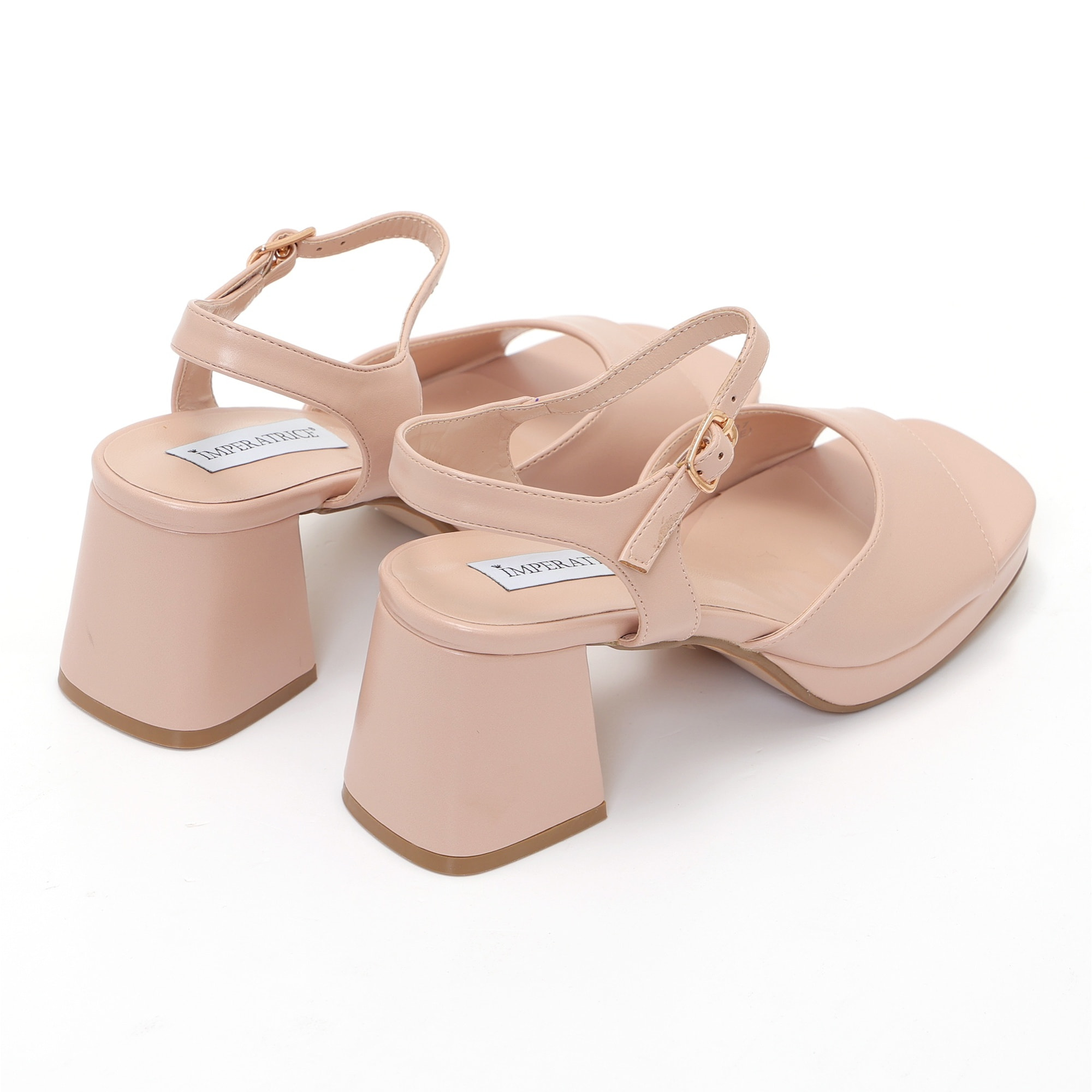 Sandali in simil pelle con tacco comodo