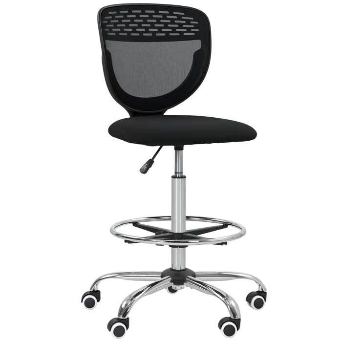 Chaise de bureau haute ergonomique - chaise de travail surélevée - assise haute réglable H.68-88 cm - noir