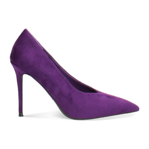 Décolleté viola in microfibra con tacco 10 cm
