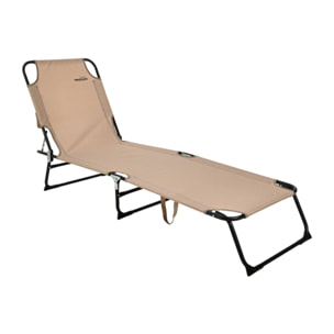 Well Home Tumbona Plegable en Color Crema 187x55x24,5cm para Disfrutar al Aire Libre