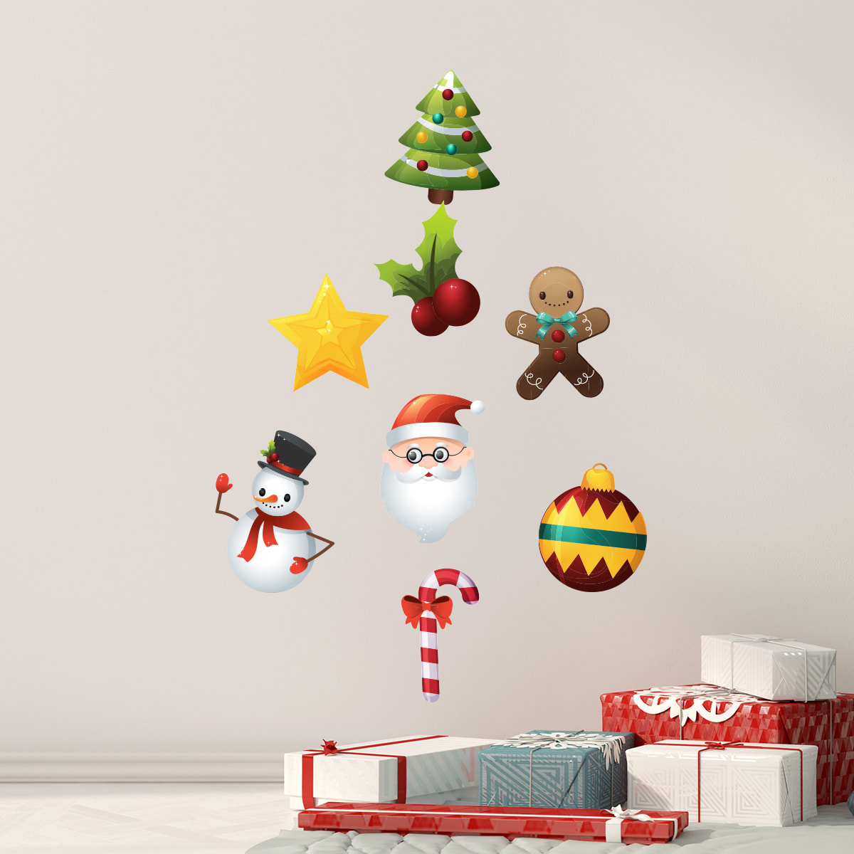 Sticker Noël la féerie de Noël - Autocollants stickers adhésifs noël - décoration fêtes