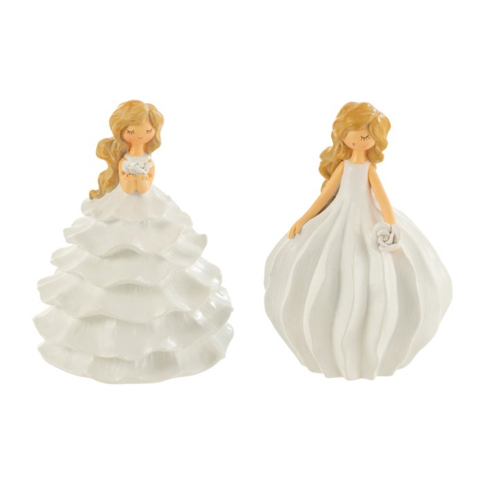 J-Line figurine Mariée - polyrésine - blanc - small - 2 pcs