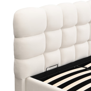 Lit coffre avec tête de lit en velours - LOLA