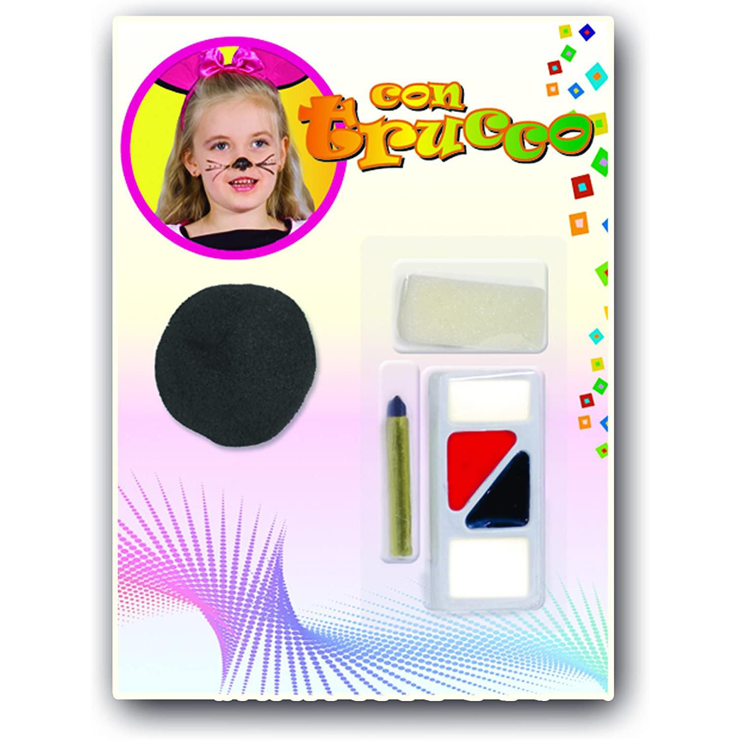 Costume Carnevale Con Make-Up Topolina Pretty Mouse Bambina Originale