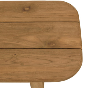 COLINE - Ensemble table et bancs en bois de teck recyclé couleur naturelle