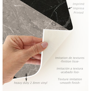 Alfombra de vinilo Imperium 50x140 cm - PVC antideslizante, vinilica para cocina o salón, lavable, estilo geométrico