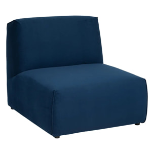 Module chauffeuse "Kiona" en velours 99x75cm bleu