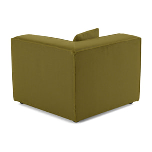 Arty - module d'assise d'angle réversible - en tissu mailles 3D - Vert Olive