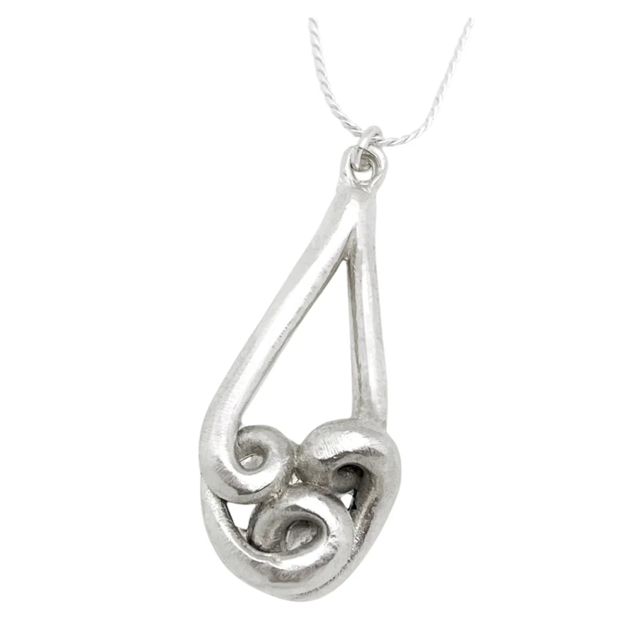 Collar Enlace en plata chapado colgante lágrima 40cm