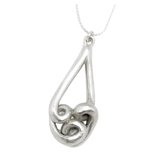 Collar Enlace en plata chapado colgante lágrima 40cm