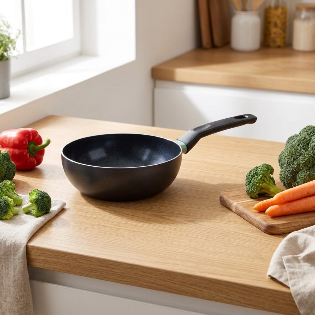 Wok aluminium revêtement céramique antiadhésif sans PFAS Fackelmann Brandao