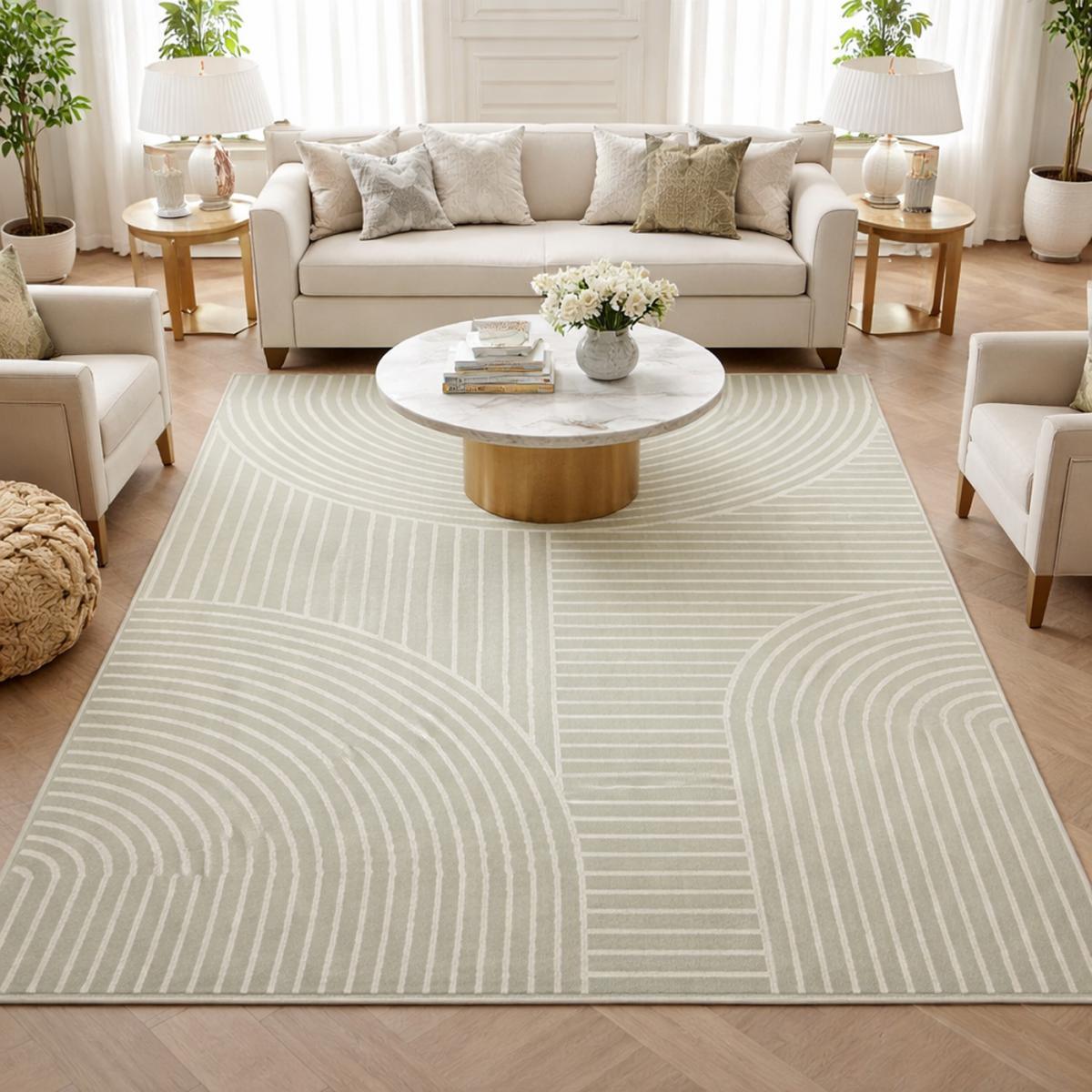 Tapis salon et chambre tissé motif géométrique SUDU
